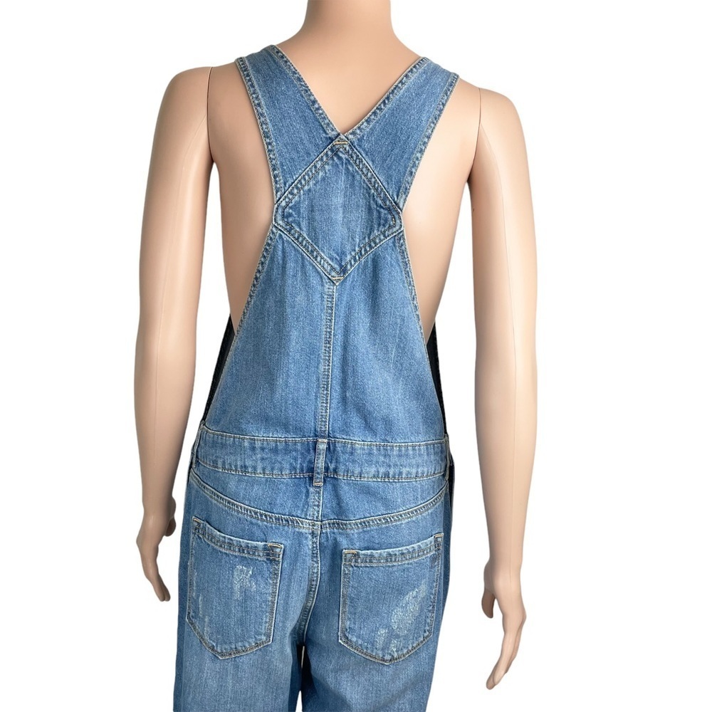 American Rag Floral Embroidered Distressed Jean Overalls - Picture 5 of 16